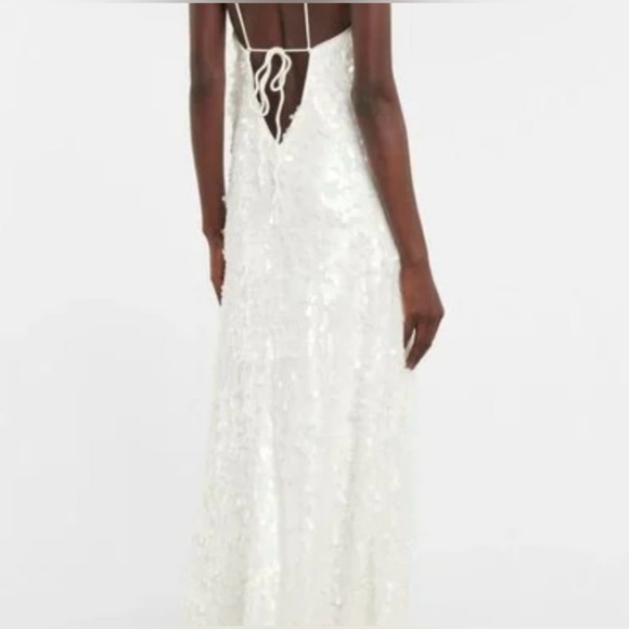 White Sequin Halter Slip Dress - Birger Christensen - Picture 2 of 7